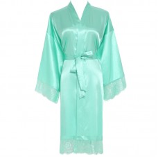 Mint Solid Lace robe Plain robe Bridesmaid silk satin robe Bride  bridal robe Wedding robes 